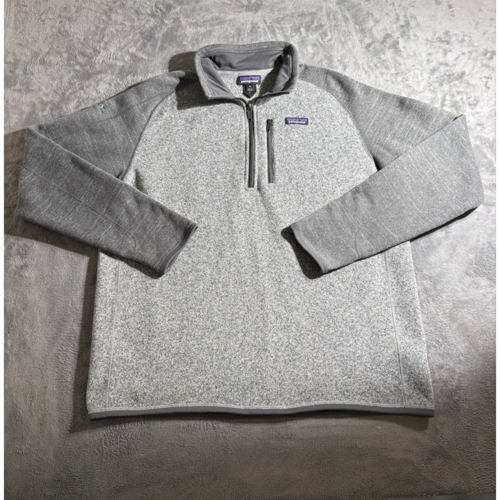 Men's Patagonia Better Sweater Mens 1/4 Zip Pullover Grey XL Read Des